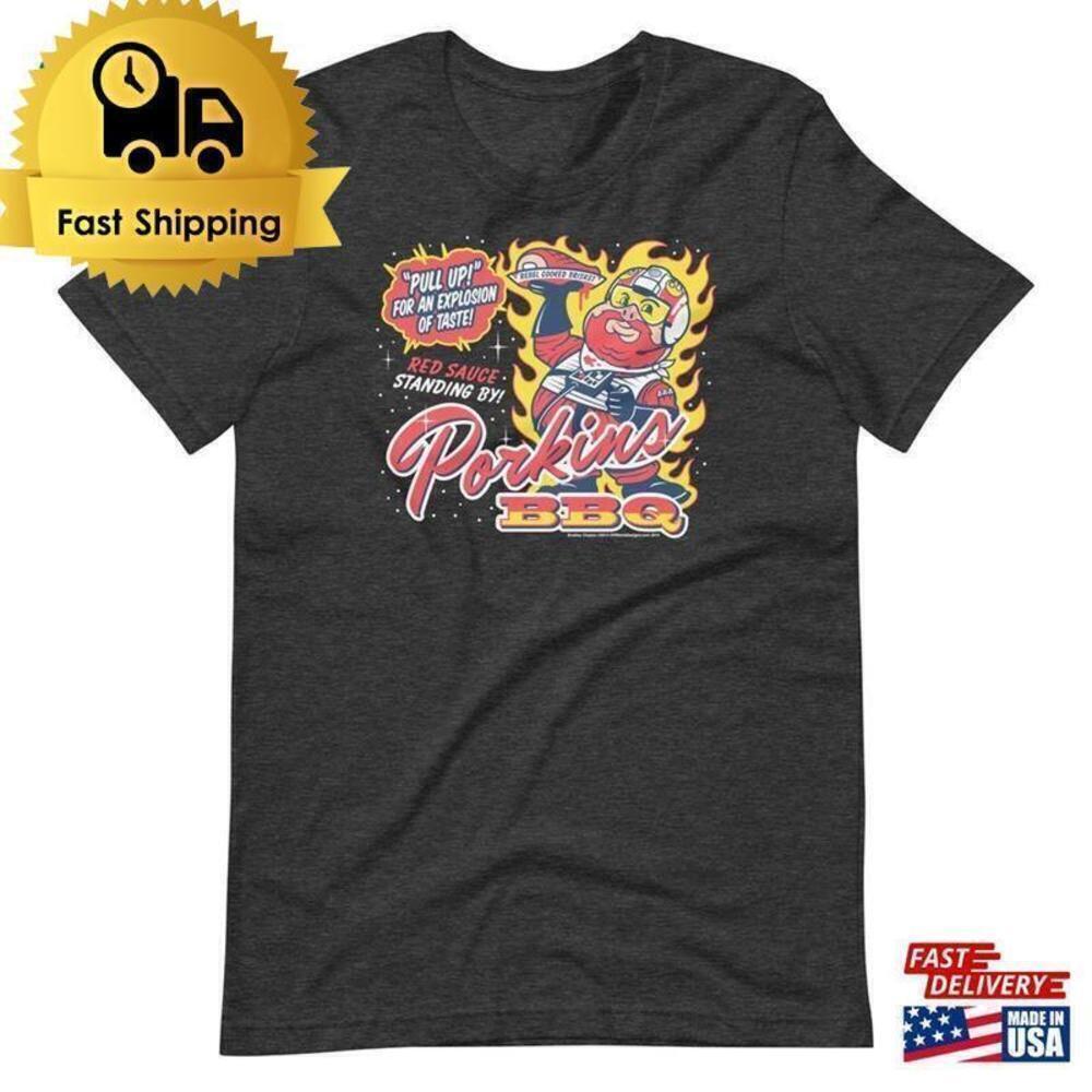 Porkins Bbq Funny Rebel Pilot Space Art Graphic T-Shirt